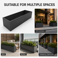 SEEYES Jardinière en aluminium rectangulaire pour extérieur, bac à fleurs en métal, potager surélevé, fournitures de jardinage, personnalisable OEM ODM