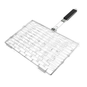 ตะแกรงย่างบาร์บีคิวสแตนเลส 430 ขนาด 54x40.5 ซม. พับได้พร้อมที่จับสำหรับทำอาหารกลางแจ้ง อบ บาร์บีคิว ผัก ปลา เนื้อสัตว์ - Product Image 1