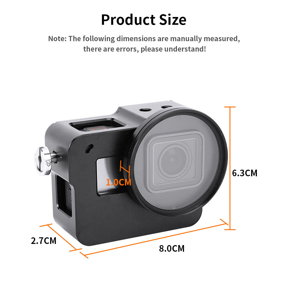 HONGDAK Aluminum Alloy Housing Frame Protective Case for GoPros 5 6 7 with UV Lens Cover Action Camera Accessory