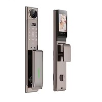 Interphone vidéo 3D avec reconnaissance faciale WIFI TUYA, serrure de porte en alliage d'aluminium avec verre trempé, empreinte digitale, batterie 5000mAh, prise en charge