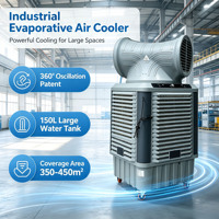 Refroidisseur d'air industriel évaporatif 1100W pour garage de réparation automobile, rotation à 360°, OEM ODM, tour 150W, réservoir d'eau