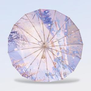 Paraguas plegable <span class=keywords><strong>de</strong></span> doble uso <span class=keywords><strong>de</strong></span> 16 costillas para mujer, estilo nacional, protección UV, Pegamento <span class=keywords><strong>de</strong></span> Color, Sol para días lluviosos y soleados, sombrilla grande y fuerte - Product Image 1