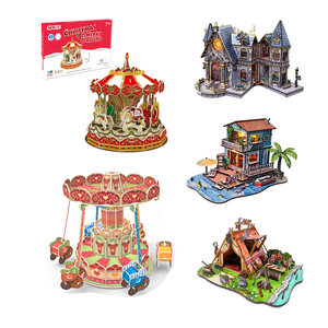 Rompecabezas de Papel 3D, Silla Voladora Giratoria, Manualidades, Juguete Educativo de Dibujos Animados con Luz LED para Niños de 5 a 7 Años, Regalo Navideño - Product Image 1