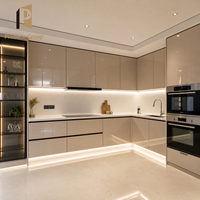 Ensemble de meubles de cuisine modulaires modernes en forme de L pour projets de construction de maisons complètes
