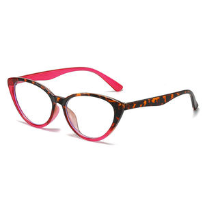 ファッションオレンジゼブラヒョウ猫眼鏡フレーム女性クリアレンズアンチブルーライト透明光学眼鏡眼鏡 - Product Image 6