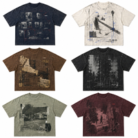 Maßgeschneiderte Streetwear T-Shirts für Herren 100% Baumwolle Schwergewicht Übergroßes Boxy Grafik-T-Shirt DTG-Druck Strass Acid Wash Großhandel Blanko
