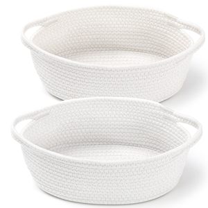 <span class=keywords><strong>Piccolo</strong></span> cesto in tessuto moderno con manico in corda di cotone per riporre la stanza o giocattolo per gatti/nastro cesto regalo per bambini incluso - Product Image 5