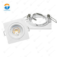 Soporte de Luminaria Downlight Empotrable para Techo a Elegir Cuadrado o Redondo, Carcasa de Módulo de Foco COB, Casquillo GU10 GU5.3 MR16 para Luz de Foco LED