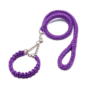 Custom Multicolor Heavy Duty Woven Nylon Braided Lovely Fashion Pet <strong>Collars</strong> and P <strong>Chain</strong> Leashes Set <strong>for</strong> Medium and Large <strong>Dogs</strong> - Product Image 4