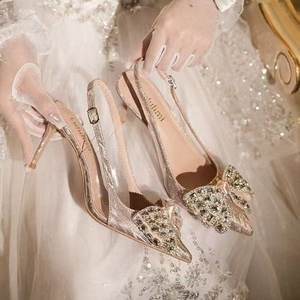 Nouvelles Chaussures <span class=keywords><strong>de</strong></span> Mariage en Cristal 1230, Escarpins <span class=keywords><strong>de</strong></span> <span class=keywords><strong>Mariée</strong></span> Pointus, Talons Hauts <span class=keywords><strong>de</strong></span> Demoiselle d'Honneur en Strass, Tendance Européenne et Américaine - Product Image 2