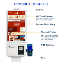 Kiosque de commande et de paiement en libre-service tactile 21/23 pouces Android/Windows I5 2+32G avec lecteur de code QR et imprimante 80 mm en stock