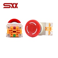 Bouton poussoir en forme de champignon rouge LAY7-11ZS / LAY7-02ZS 22 mm, autobloquant et à réinitialisation automatique, bouton momentané à tête de champignon
