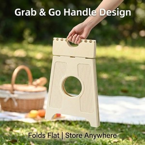 Tabouret pliant extra large en plastique robuste, tabouret à <span class=keywords><strong>marches</strong></span> haute capacité de charge, tabouret portable pour adultes, garage, jardin, atelier - Product Image 4