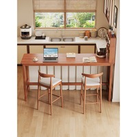 Ensemble table et tabourets rectangulaires en bois massif, mobilier de loisirs moderne avec structure détachable pour salon, bar, balcon