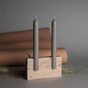 Porte-<span class=keywords><strong>bougie</strong></span> en travertin naturel fait main en Chine, <span class=keywords><strong>pour</strong></span> bougies longues, décoration de maison en pierre durable, Noël - Product Image 6