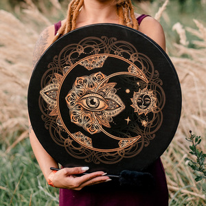 Vegan Shaman Drum Fashion Alchemical Moon Sound Healing Tool Tunable membrana Frame Draum strumento musicale - Product Image 1