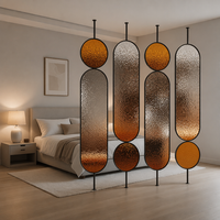 Cloison de séparation en verre et acier inoxydable moderne personnalisable, mur de séparation métallique rotatif minimaliste pour restaurant, revêtement