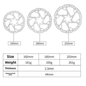 Rotor de Freno de Disco de Acero de Seis Radios 203/180/160mm 2.3mm con Pastillas para Patinete Eléctrico y Bicicleta Componente para Bicicletas de Carretera - Product Image 4