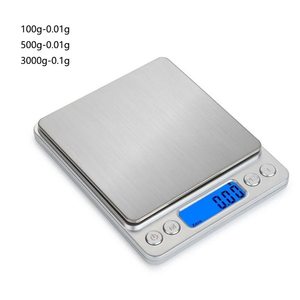 Balance de cuisine électronique en acier inoxydable 500g/0.01g alimentée par piles AAA pour la mesure du poids - Product Image 4