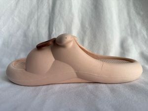 Ciabatte color carne con suola antiscivolo da 25 mm, punta aperta, suola in EVA, per tutte le stagioni, da indossare in casa - Product Image 2