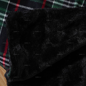 <span class=keywords><strong>Plaid</strong></span> en flanelle à carreaux double couche, grammage lourd, doublé <span class=keywords><strong>fausse</strong></span> <span class=keywords><strong>fourrure</strong></span>, confortable pour la sieste hivernale, pour canapé et chambre - Product Image 3