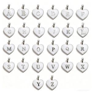 Colgante de Acero Inoxidable Dorado con Letras de Corazón de Fritilaria de Lujo Ligero, Regalo de Boda DIY en Inglés, Pulsera y Collar para Fiesta - Product Image 6