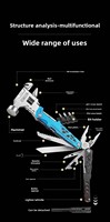 Outils de camping portables multifonctionnels pour l'extérieur, équipement monté sur véhicule, marteau de machiniste, aluminium de qualité industrielle, bronze