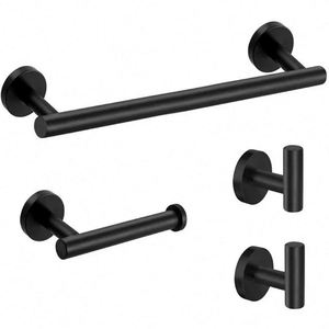 WEKIS Juego de Accesorios de Baño Modernos de Acero Inoxidable, Color Negro, Gancho para Bata, Toallero, para Villa, Hotel, Baño - Product Image 2