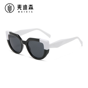 Maidis <b>Large</b> <b>Frame</b> Cat Eye Sunglasses Black UV400 Unisex Fashion Style - Product Image 5