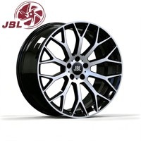 Jantes monobloc forgées 16-24 pouces, noir brillant, lèvre polie, à rayons fendus, 5x112 5x120 pour voitures de luxe, coupes sportives, SUV et tuning