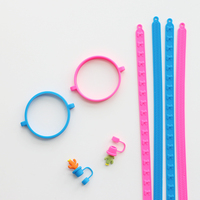 En gros : Sangle de transport pour gobelet, ensemble de protège-pailles, accessoires pour bouteille d'eau, rose et bleu, logo personnalisé, OEM
