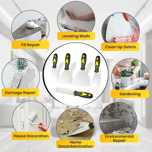 Professional High Quality Durable Drywall Spatula OEM Customizable Hot Selling Stainless Steel Putty Knife Rubber Wall Repair - Product Image 5