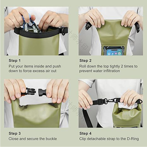 Sac étanche flottant à enroulement portable de 2 L, pochette étanche pour téléphone avec écran tactile pour les voyages, le camping, le surf, la natation, la plongée, la dérive - Product Image 5