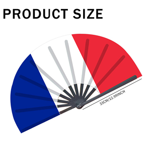 Abanicos Plegables de Bambú con la Bandera de Francia al por Mayor, Abanico de Mano para Carnaval, Boda, Festival, Fiesta, Agencia de Viajes - Product Image 2