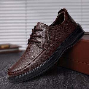 Nouvelles Chaussures Oxford Formelles en Cuir Véritable pour Hommes 38-44 à Lacets Légères de Luxe à Bout Camouflage Noires Été Automne - Product Image 3
