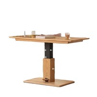 Table d'appoint de canapé réglable en hauteur - Espace spacieux pour les jambes - Bureau portable en bois style nordique - Fonctionnalités pliables et relevables pour salon
