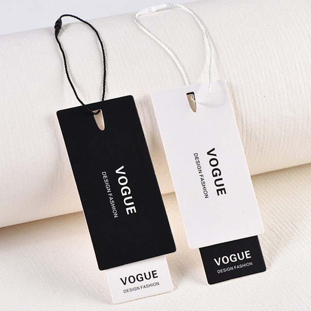 Custom White Garment Tag Printing Brand Name Logo Paper Hang Tags Clothing Free Design Hang Tags With Logo