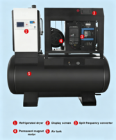 Compresseur d'air miniature intégré ZAKF 4kw 5hp PM Variable 220V/380V 8bar, type vis, tout-en-un, neuf, 150 230 300 litres