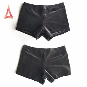 Đen Nhung Đen Velour Cô Gái Thể Dục Dụng Cụ Quần Short