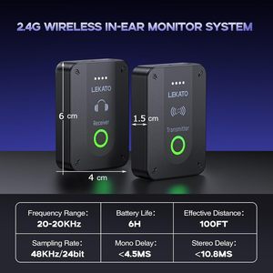 Lekato Wireless In Ear Monitor <b>System</b> 2.4G <b>Stereo</b> Transmitter Receiver For Stage Audio Use - Product Image 6