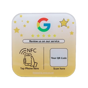 Tag NFC per Menu da Tavolo 120*120mm, Stampa a Colori 213, Recensioni Google, Carta NFC in PVC con Resina Epossidica e Acrilico - Product Image 1