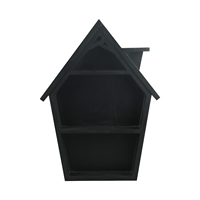 Étagère murale flottante en bois personnalisée pour magasin, étagère murale flottante en bois en forme de maison noire