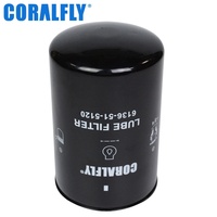 Filtro de Aceite 6136-51-5120 LF3664 para Excavadora, Filtros para Motor Diésel P550086 B7223 6136515102 para Komatsu
