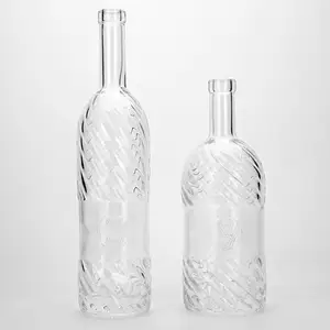 VISTA Promotion 500ml 1000ml Vodka Whisky Bouteille vide en verre de liqueur Bouteille séparée personnalisable avec bouchon en liège