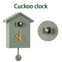 Jam Dinding Cuckoo Nordik Modern, Jam Pendulum Rumah Burung, Jam Dinding Dekoratif Senyap untuk Ruang Tamu, Dekorasi Rumah