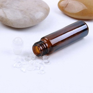 10ml ambra <span class=keywords><strong>bottiglia</strong></span> rullo di pietre di cristallo sfera di roll on bottiglie di olio essenziale di colore marrone - Product Image 4