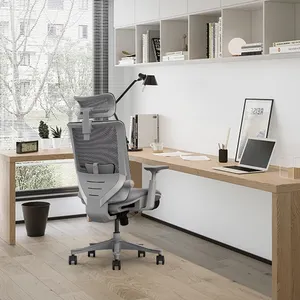 Modern Luxury Lift Office Chair By Foshan China Ergonomic Swivel Work Chair With Adjustable Headrest Metal Fabric Mesh Style