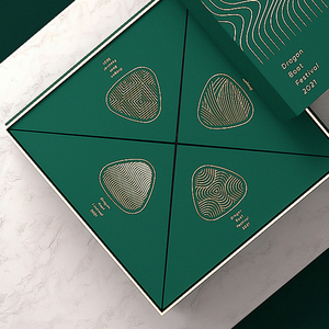 Iso9001 Cửa Đôi Thiết Kế Hộp Quà Tặng Cho Dragon Boat Lễ Hội Vàng Nóng Bạc Logo In Gạo Bánh Bao Bì Hộp Giấy - Product Image 6