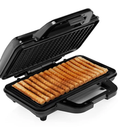 Ningbo usine 2 tranches grande taille gaufrier Surfaces antiadhésives en acier inoxydable Sandwich Maker gril électrique gaufrier