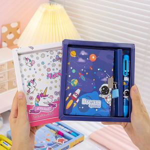 Cartone animato astronauta diario libro dieci colori penna regalo set regalo studente di cancelleria set diario con serratura all'ingrosso cancelleria - Product Image 4